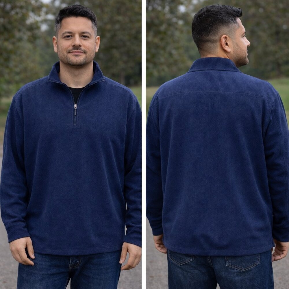 Old Navy Deep Sea Blue 1/2 Zip Long Sleeve Henley 2XL